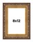 8x12 Museum Gold Picture Frame - UV Acrylic, Foam Board Backing, Hanging Hardware